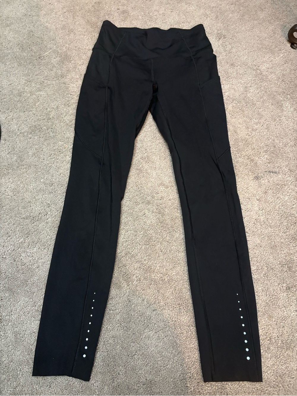 lululemon athletica Black Workout Leggings with Silver Stud Accents